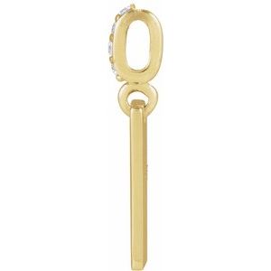 14K Yellow Gold 18 X 8 Mm Polished .02 Ctw Natural Diamond Pendant