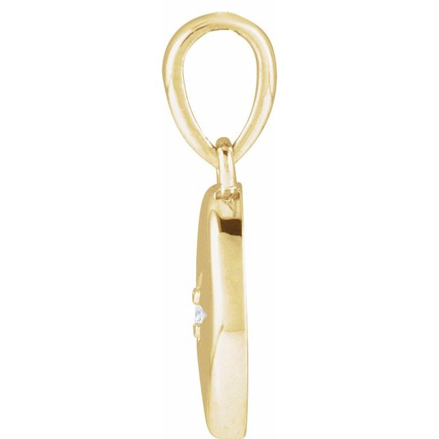 14K Yellow Gold Round  1.5Mm I1, G-H Polished .015 Ct Natural Diamond Star Pendant