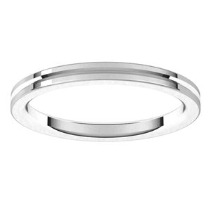 10K Yellow Or White Or Rose Gold Grooved Comfort-Fit Flat Band