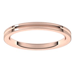 10K Yellow Or White Or Rose Gold Grooved Comfort-Fit Flat Band