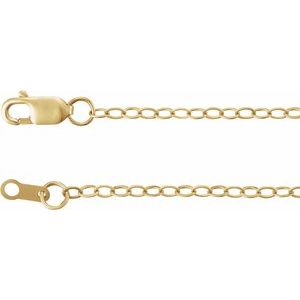 14K Yellow Gold Flat Cable Chain, Length: 16 In, Width: 1.8 Mm