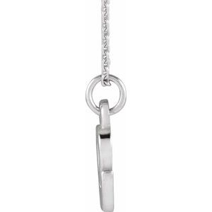14K White Gold 16 In Polished Petite Initial Necklace