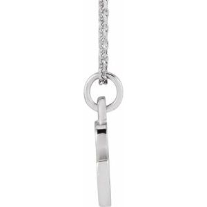 14K White Gold 16 In Polished Petite Initial Necklace