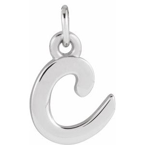 Sterling Silver Polished Petite Initial Pendant