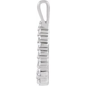 14K White Gold Round 2.1Mm G-H Si1-Si2 1/3 Ctw Lab-Grown Diamond Drop Pendant