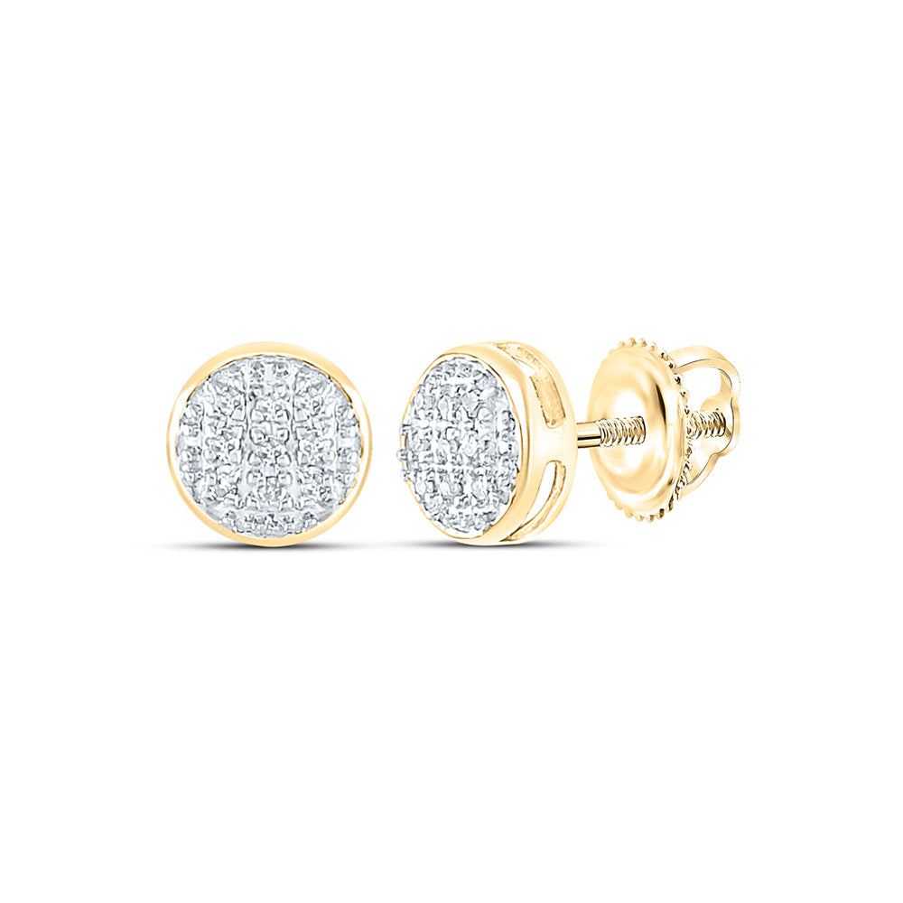 10K White Or Yellow Gold Round Diamond Circle Earrings