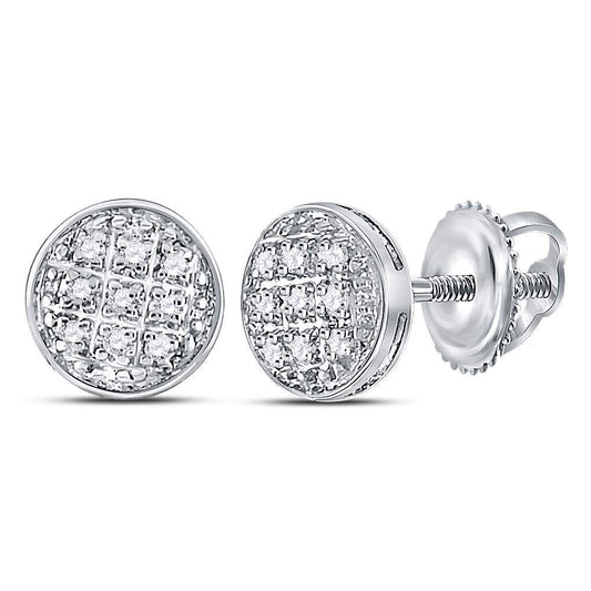 10K White Or Yellow Gold Round Diamond Circle Earrings