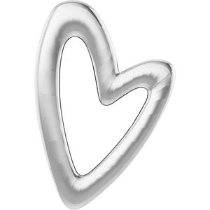 Sterling Silver 10.6 X 7.2 Mm Polished Elongated Heart Pendant