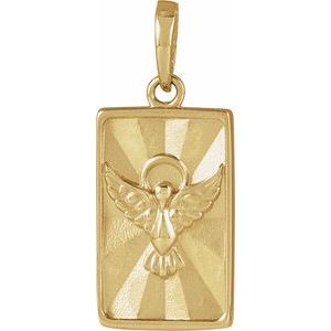 14K Yellow Gold 16.23 X 9 Mm Polished Holy Spirit/Dove Pendant