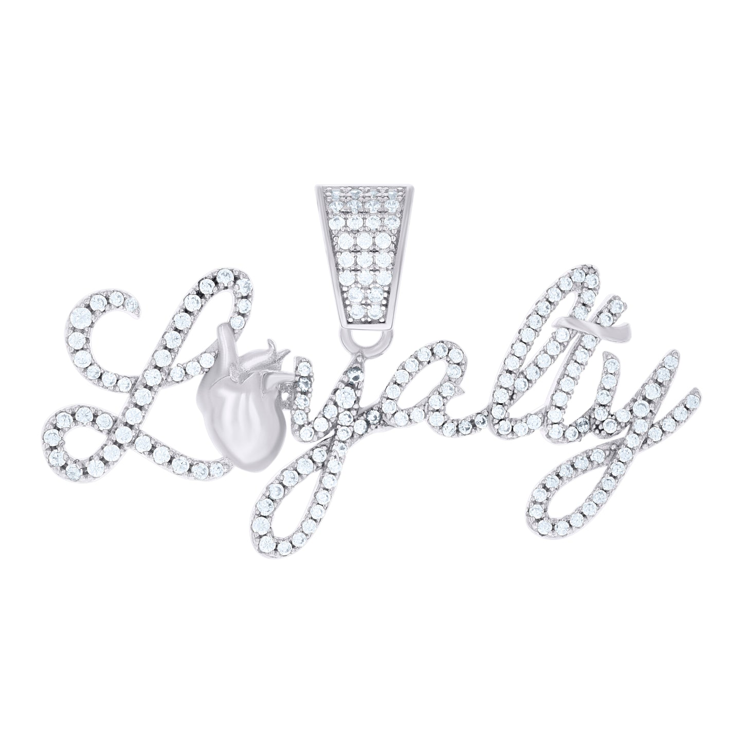 Sterling Silver Mens Loyalty Fashion Charm Pendant