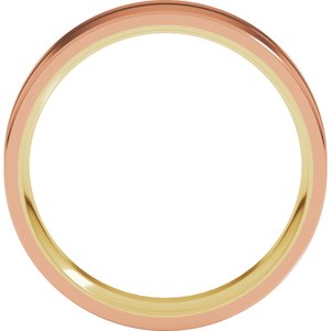 14K Yellow Or White Or Rose Gold 6 mm Grooved Comfort-Fit Flat Band