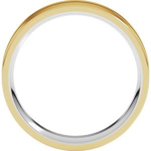 10K White/Yellow Gold 6 Mm Off-Centered Groove Band