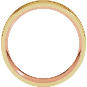 10K Yellow Or White Or Rose Gold 6 mm Grooved Comfort-Fit Flat Band