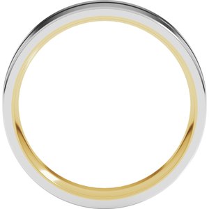 10K Yellow Or White Or Rose Gold 6 mm Grooved Comfort-Fit Flat Band