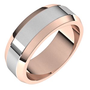 14K Yellow Or White Or Rose Gold Beveled-Edge Flat Band