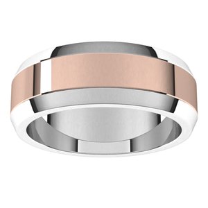 14K Yellow Or White Or Rose Gold Beveled-Edge Flat Band