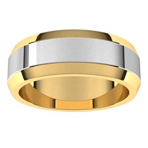 14K Yellow Or White Or Rose Gold Beveled-Edge Flat Band