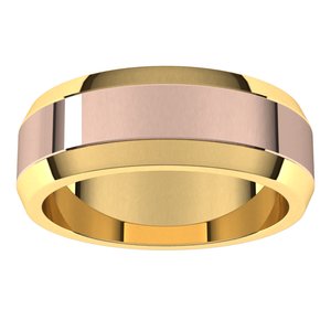 14K Yellow Or White Or Rose Gold Beveled-Edge Flat Band