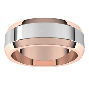 14K Yellow Or White Or Rose Gold Beveled-Edge Flat Band
