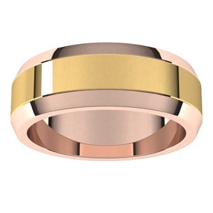14K Yellow Or White Or Rose Gold Beveled-Edge Flat Band