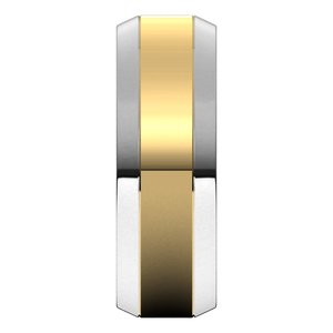 14K Yellow Or White Or Rose Gold Beveled-Edge Flat Band