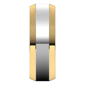 14K Yellow Or White Or Rose Gold Beveled-Edge Flat Band
