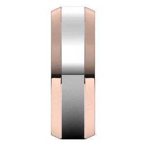 14K Yellow Or White Or Rose Gold Beveled-Edge Flat Band