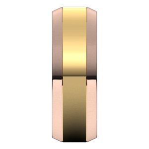 14K Yellow Or White Or Rose Gold Beveled-Edge Flat Band