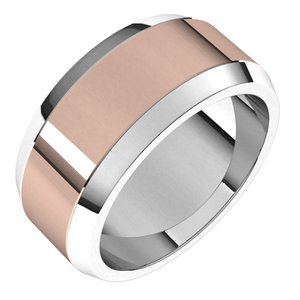 14K Yellow Or White Or Rose Gold Beveled-Edge Flat Band