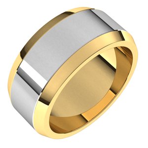 14K Yellow Or White Or Rose Gold Beveled-Edge Flat Band