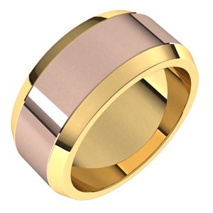 14K Yellow Or White Or Rose Gold Beveled-Edge Flat Band