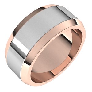 14K Yellow Or White Or Rose Gold Beveled-Edge Flat Band
