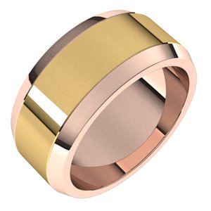 14K Yellow Or White Or Rose Gold Beveled-Edge Flat Band