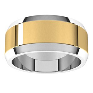 14K Yellow Or White Or Rose Gold Beveled-Edge Flat Band