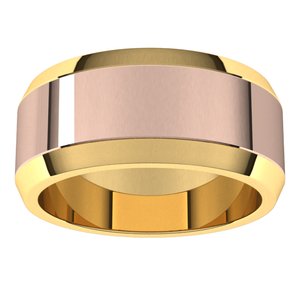 14K Yellow Or White Or Rose Gold Beveled-Edge Flat Band