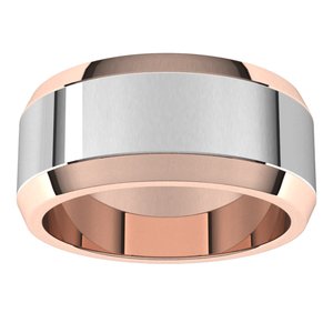 14K Yellow Or White Or Rose Gold Beveled-Edge Flat Band