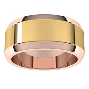 14K Yellow Or White Or Rose Gold Beveled-Edge Flat Band