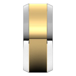 14K Yellow Or White Or Rose Gold Beveled-Edge Flat Band