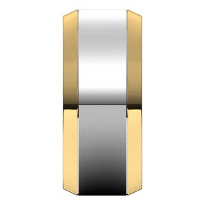 14K Yellow Or White Or Rose Gold Beveled-Edge Flat Band