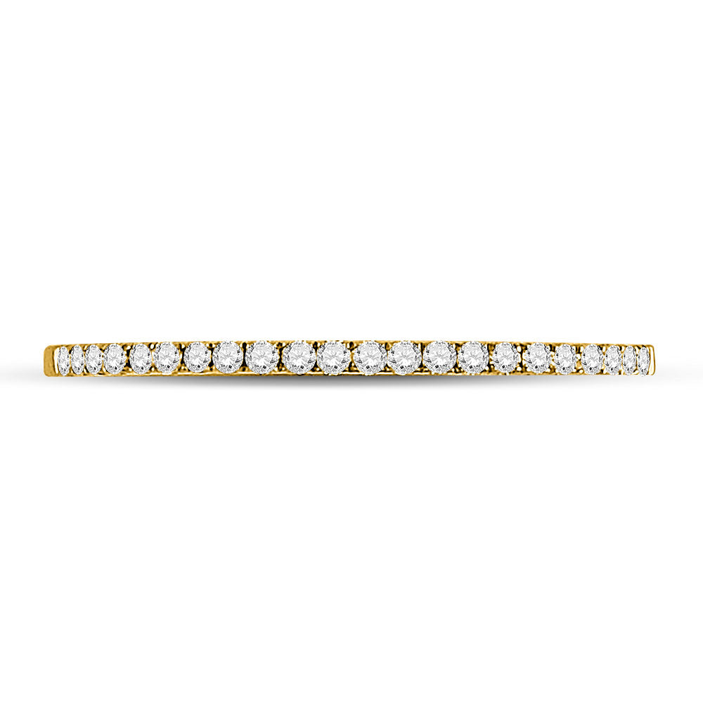 10K Yellow Or Rose Gold  Womens Round Diamond Stackable Band Ring 1/8 Cttw, Womens Size: 5-10