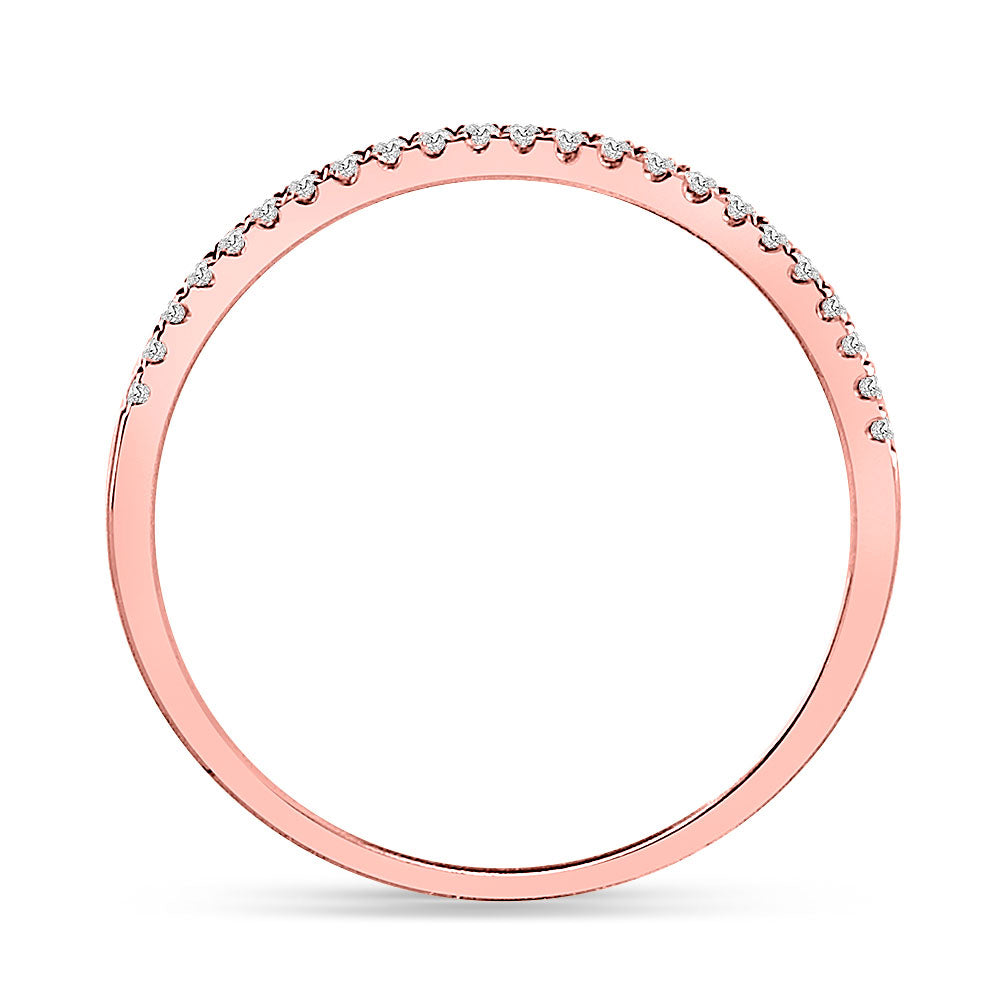 10K Yellow Or Rose Gold  Womens Round Diamond Stackable Band Ring 1/8 Cttw, Womens Size: 5-10