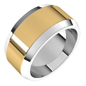 14K Yellow Or White Or Rose Gold Beveled-Edge Flat Band