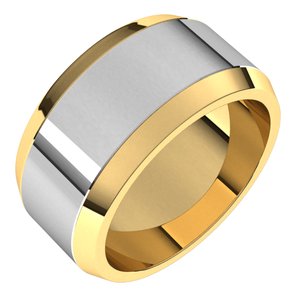 14K Yellow Or White Or Rose Gold Beveled-Edge Flat Band