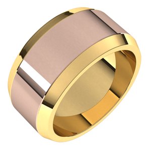 14K Yellow Or White Or Rose Gold Beveled-Edge Flat Band
