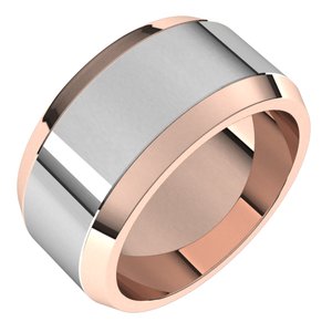 14K Yellow Or White Or Rose Gold Beveled-Edge Flat Band