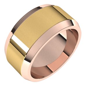 14K Yellow Or White Or Rose Gold Beveled-Edge Flat Band