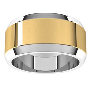 14K Yellow Or White Or Rose Gold Beveled-Edge Flat Band
