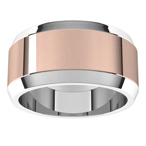14K Yellow Or White Or Rose Gold Beveled-Edge Flat Band