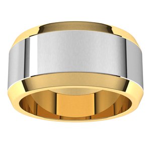 14K Yellow Or White Or Rose Gold Beveled-Edge Flat Band