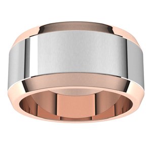 14K Yellow Or White Or Rose Gold Beveled-Edge Flat Band
